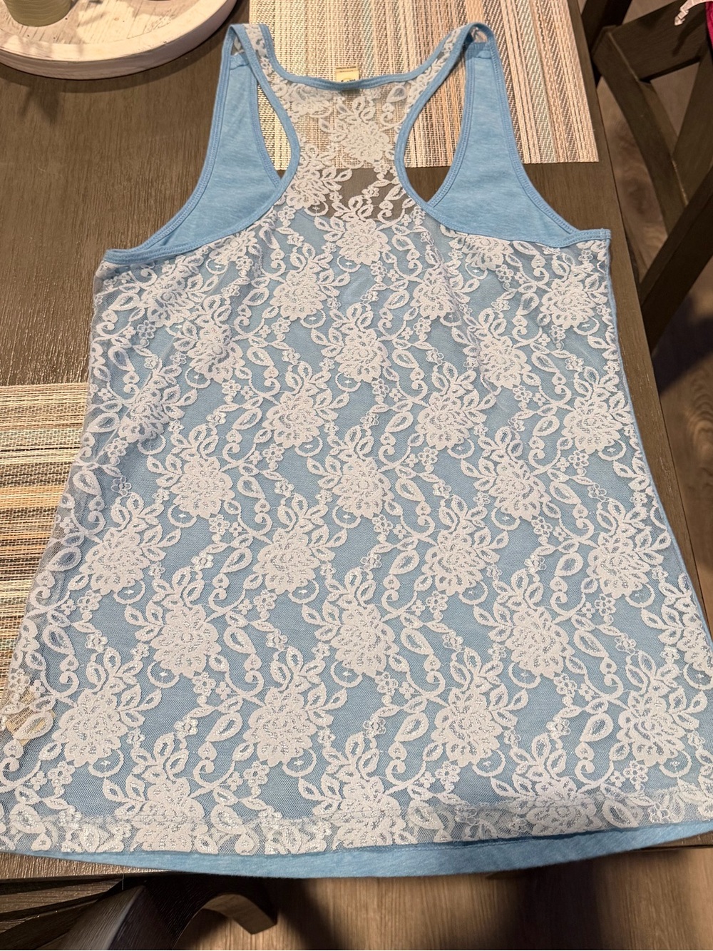 Maui Built Light Blue Lace-Back Racer Tank - Picture 2 of 2